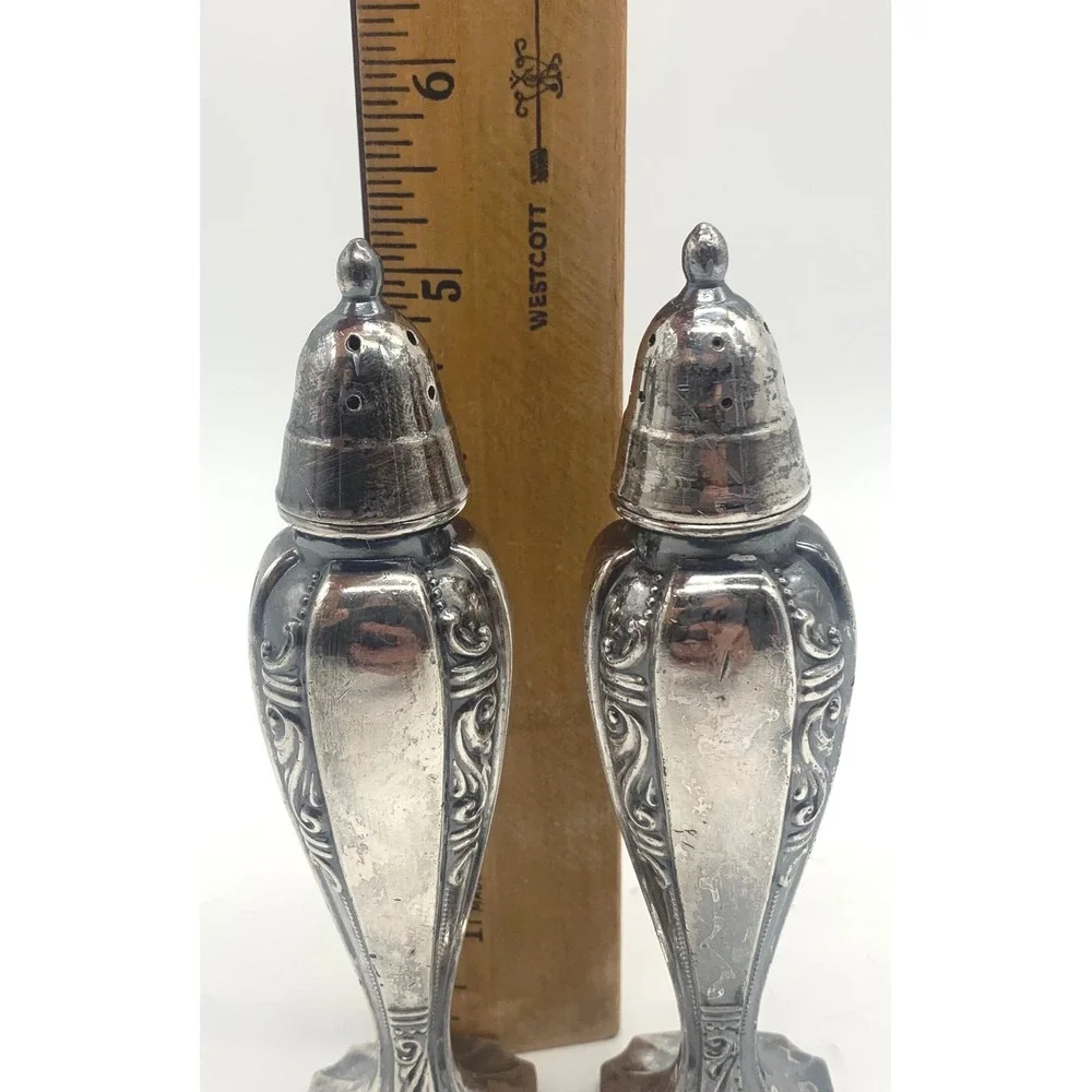 Harmony House Salt and Pepper Shakers Silver Plated Personality by Masco Vintage
